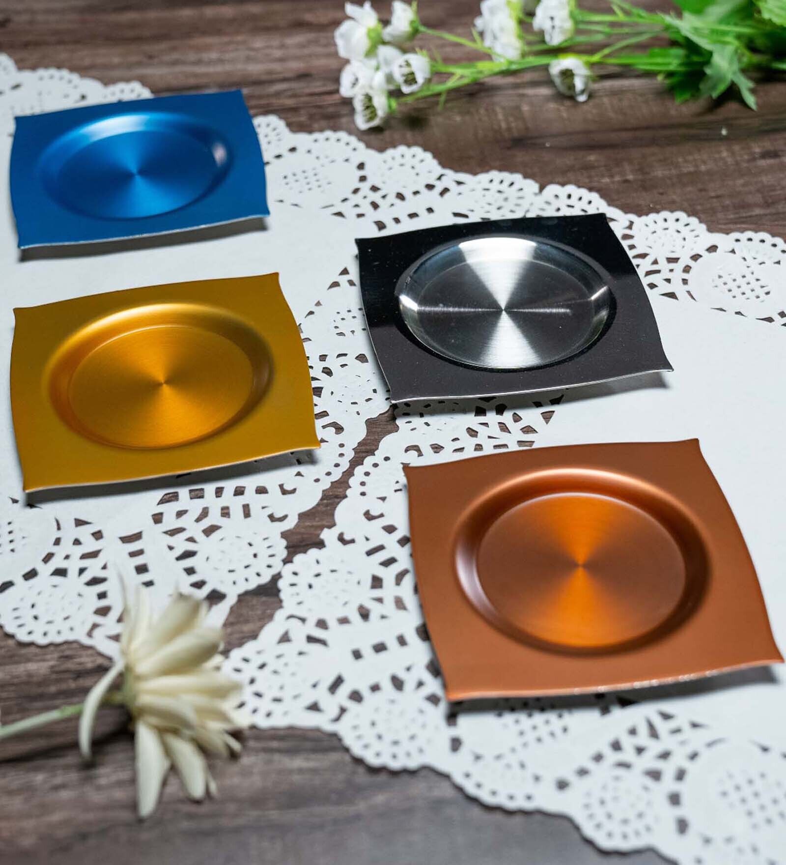 Inlayed Multicolour Stainless Steel (Set of 4) Table Coaster
