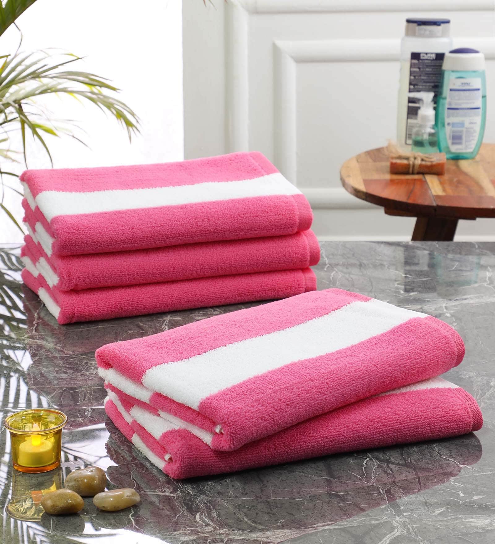 Pink Microfiber 250 Gsm 5 Pieces Towel Set