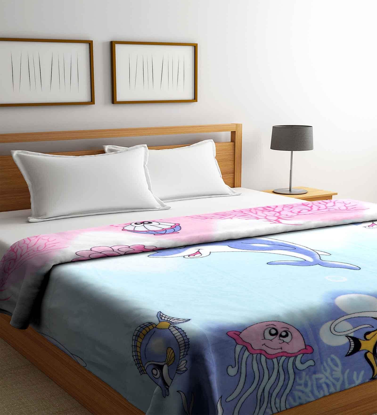 Pink Microfiber Abstract 250 GSM Double Blanket