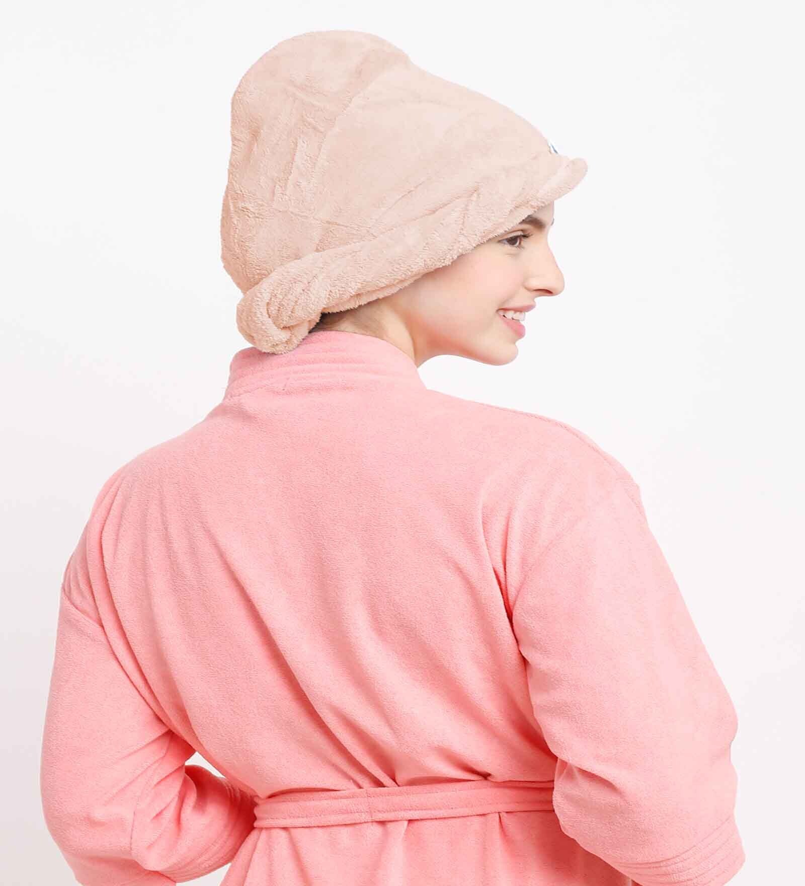 Pink Microfiber Solid 380 GSM Hair Wrap Towel (Set of 2)