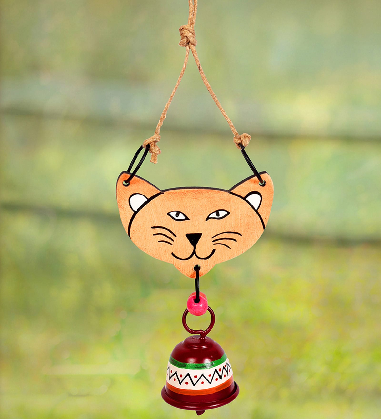Pink Panther Pink Wood & Metal Wind Chime with Metal Bells
