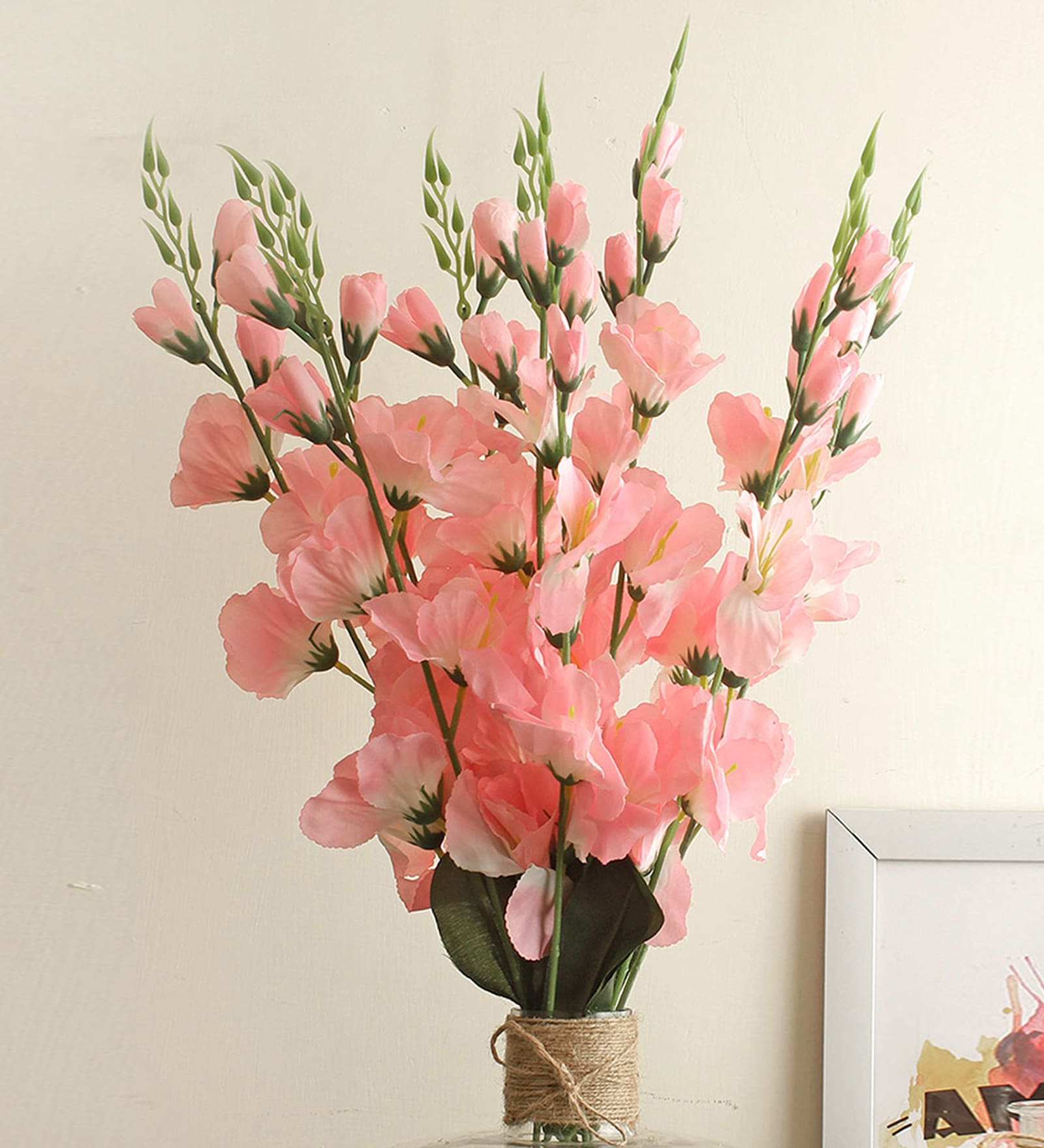 Pink Polyester Cherry Blossom Artificial Flowers
