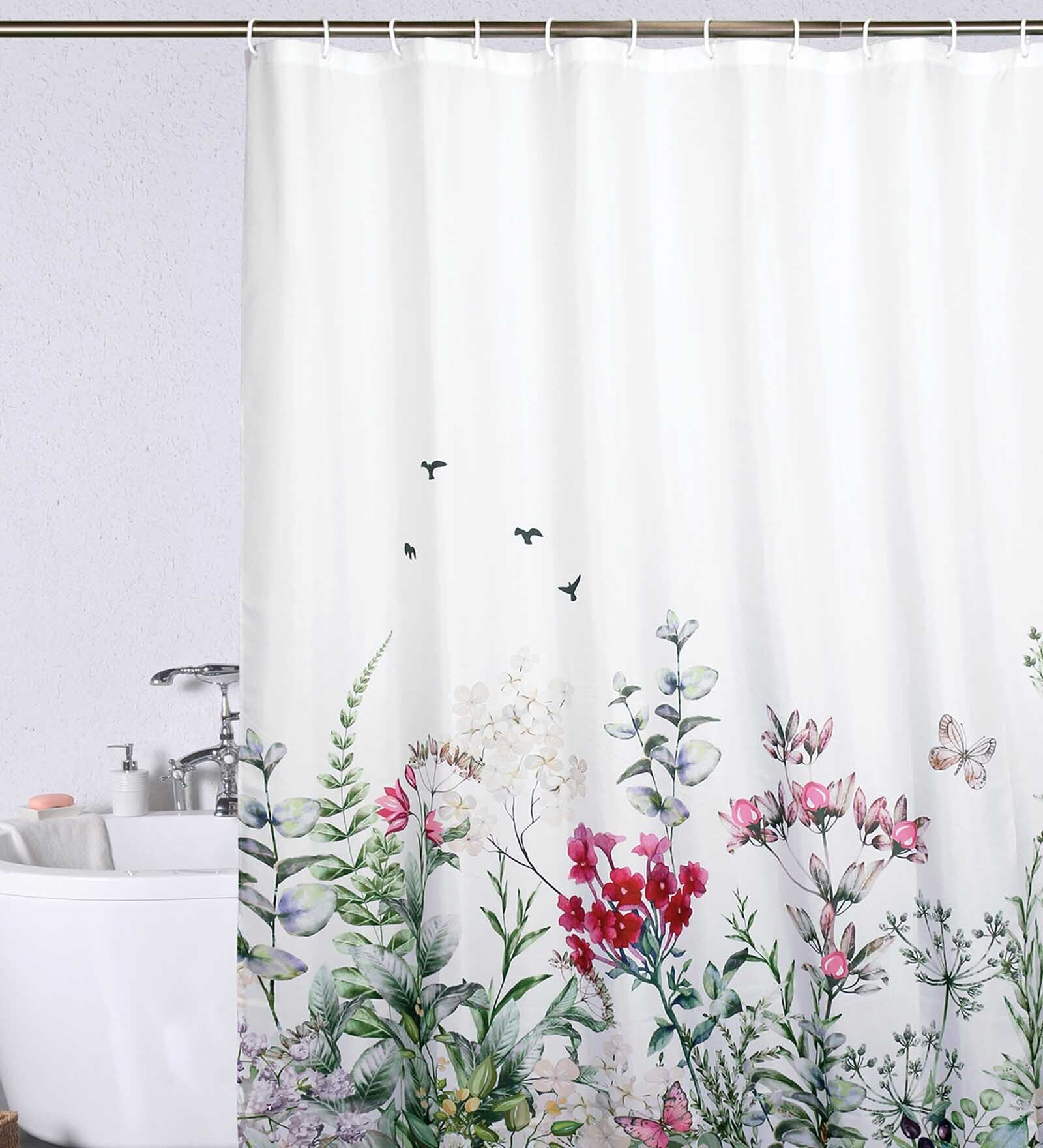 Pink Shower Polyester 6 Ft Blackout Eyelet Shower Curtain