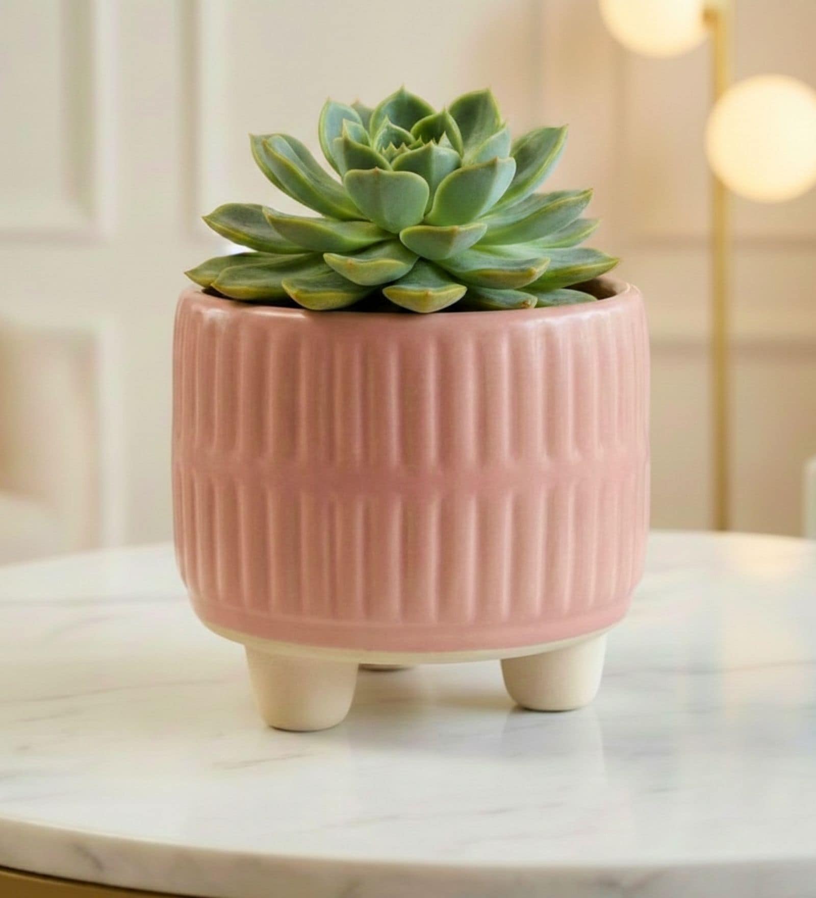 Pink  3.5-Inch Ceramic Flower Pot