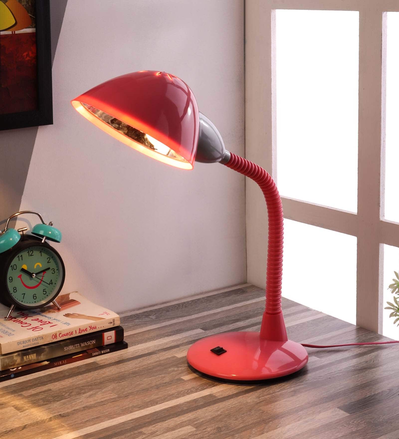 Irene Pink Study Lamp With ABS Plastic Base