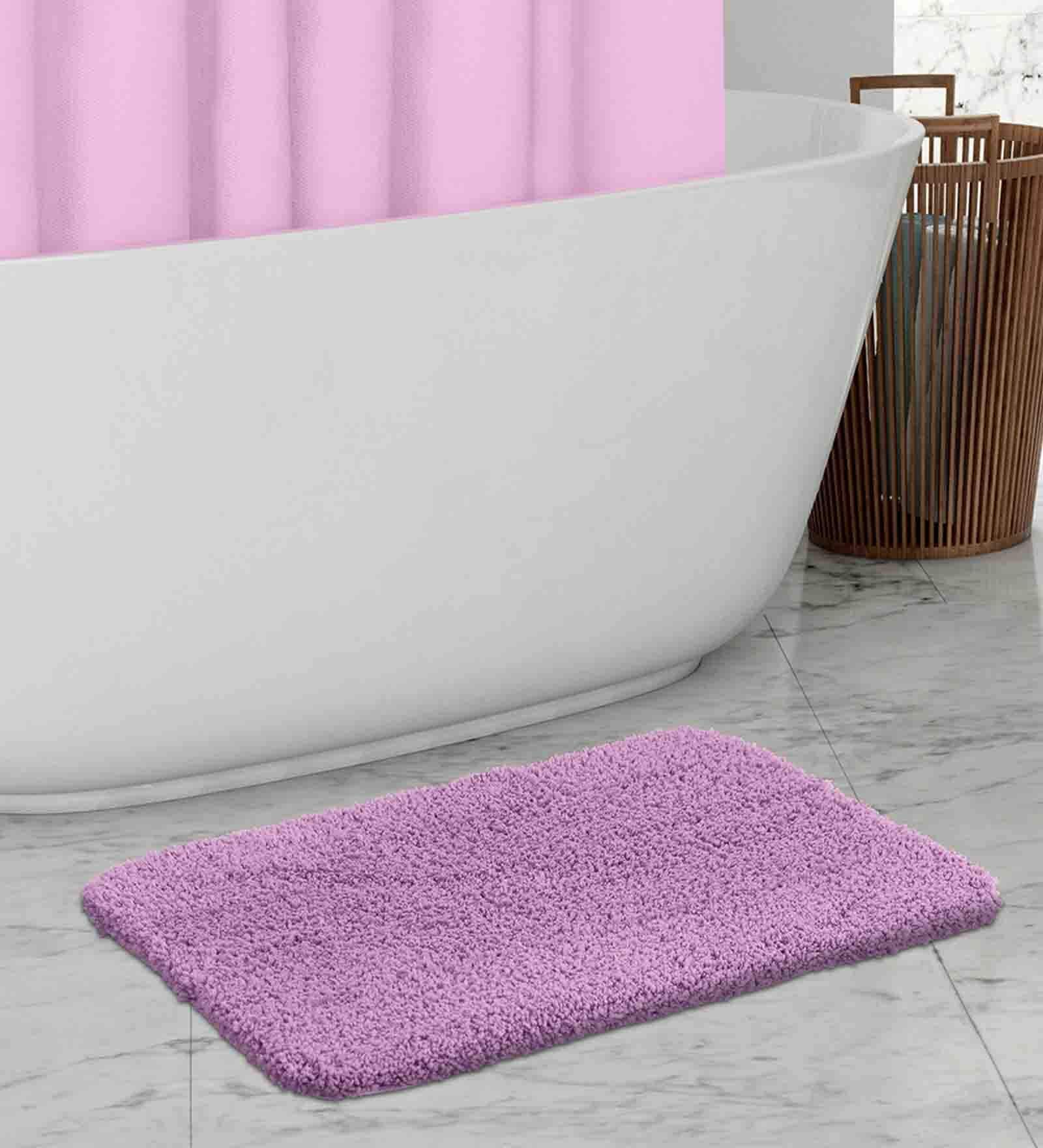 Pink Solid Polyester 28x20 Inches AntiSkid 1 Bathmat
