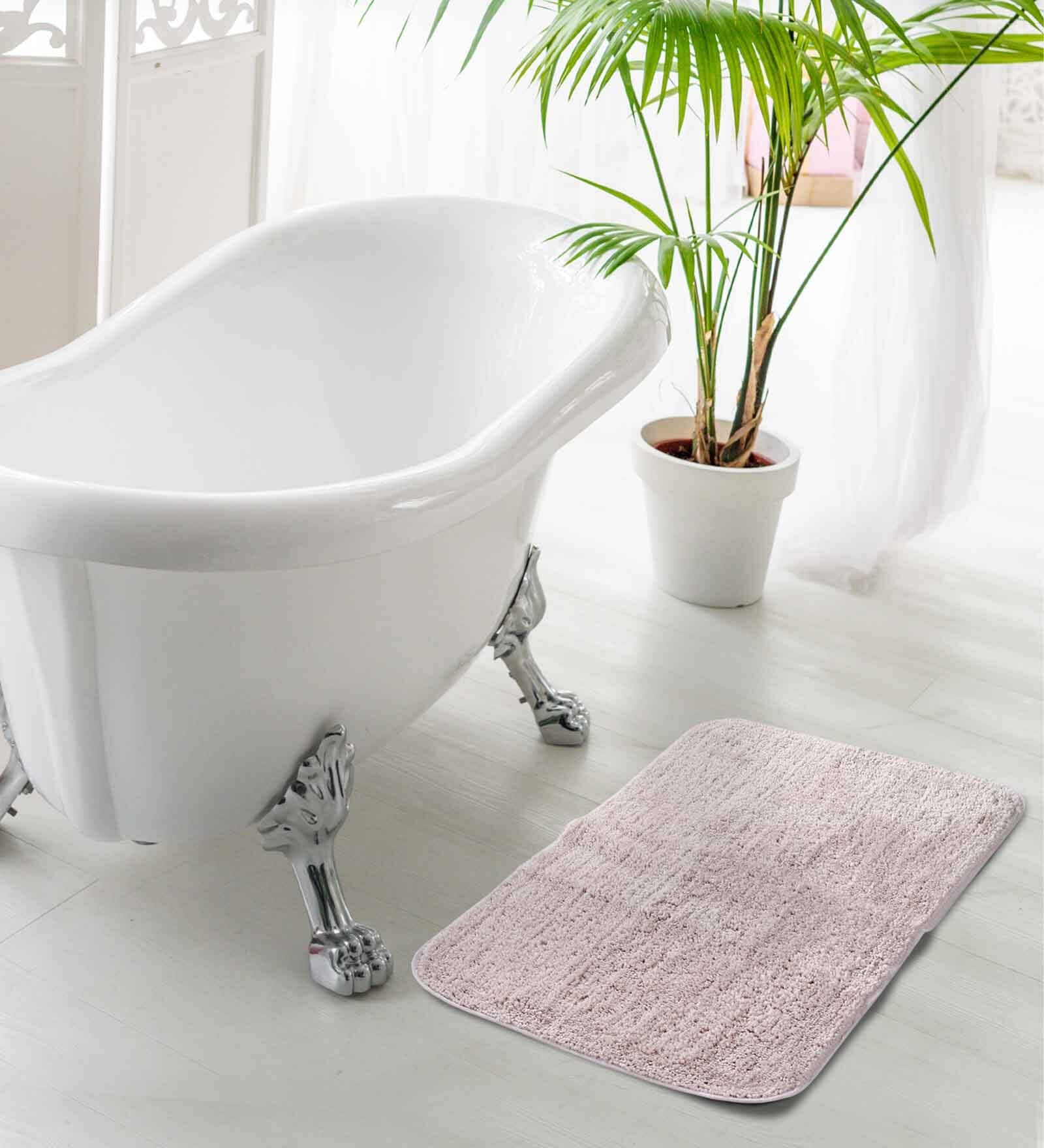 Pink Solid Polysterene 27.5x20 Inches Max Absorbant Bath Mat