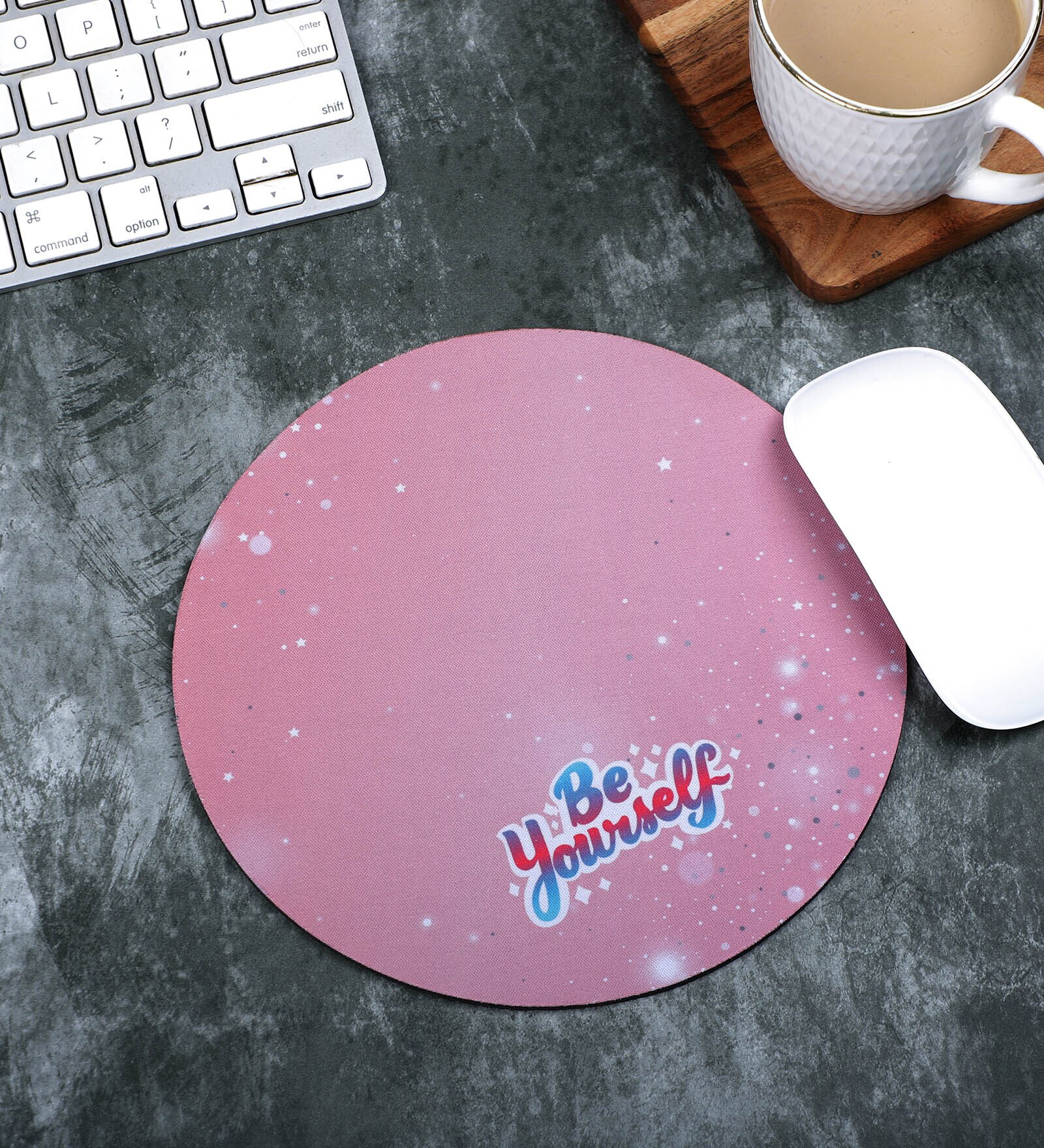 Pink Sparkle Printed Round Mousepad