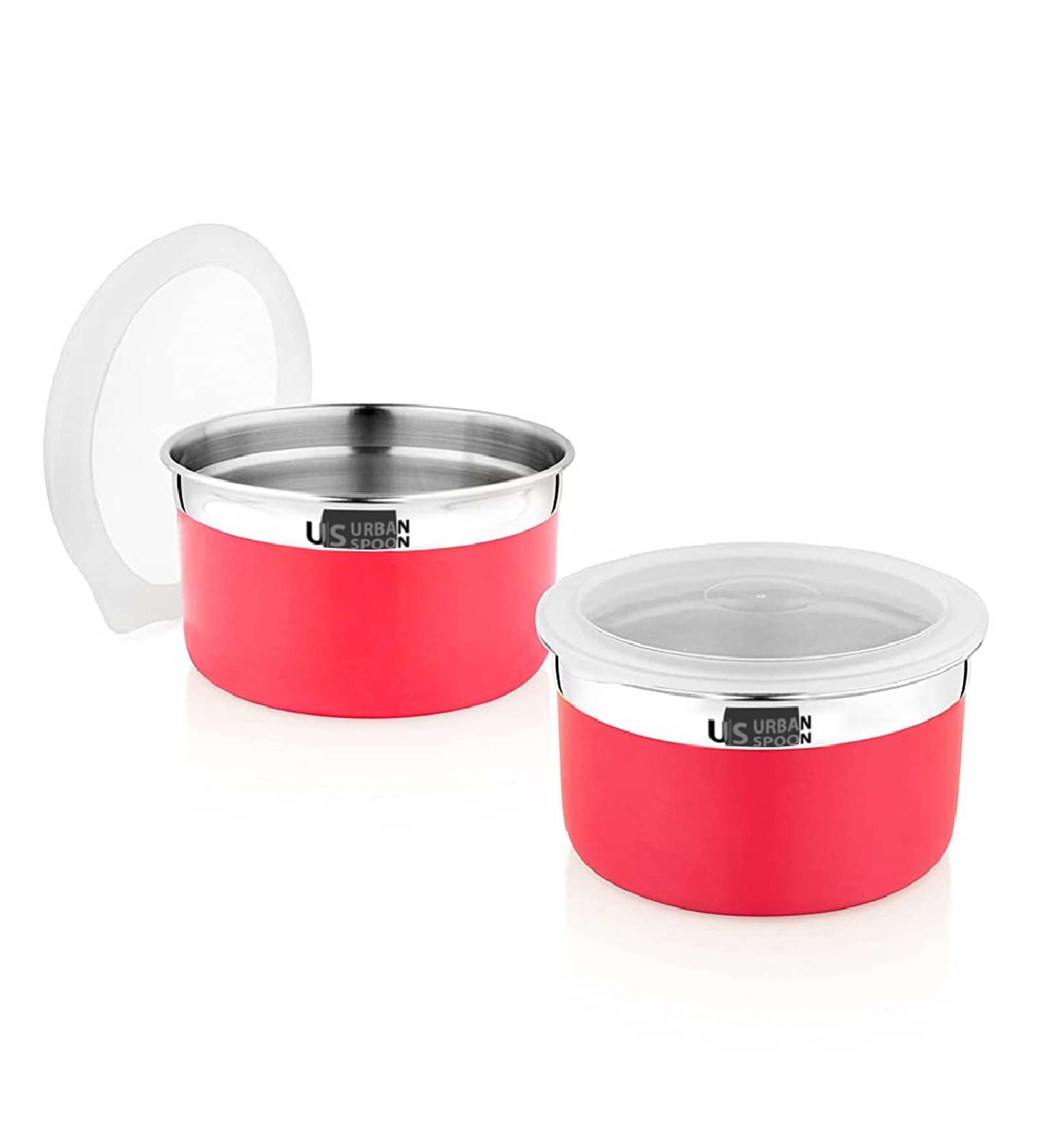 Pink Stainless Steel (Set of 2) Airtight Cookies Canister With Lid