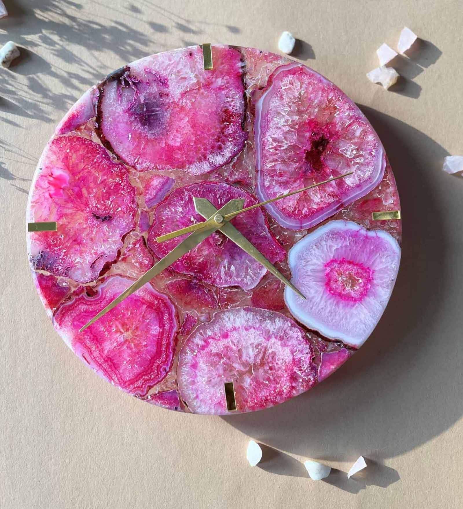pink Stone Wall Clock
