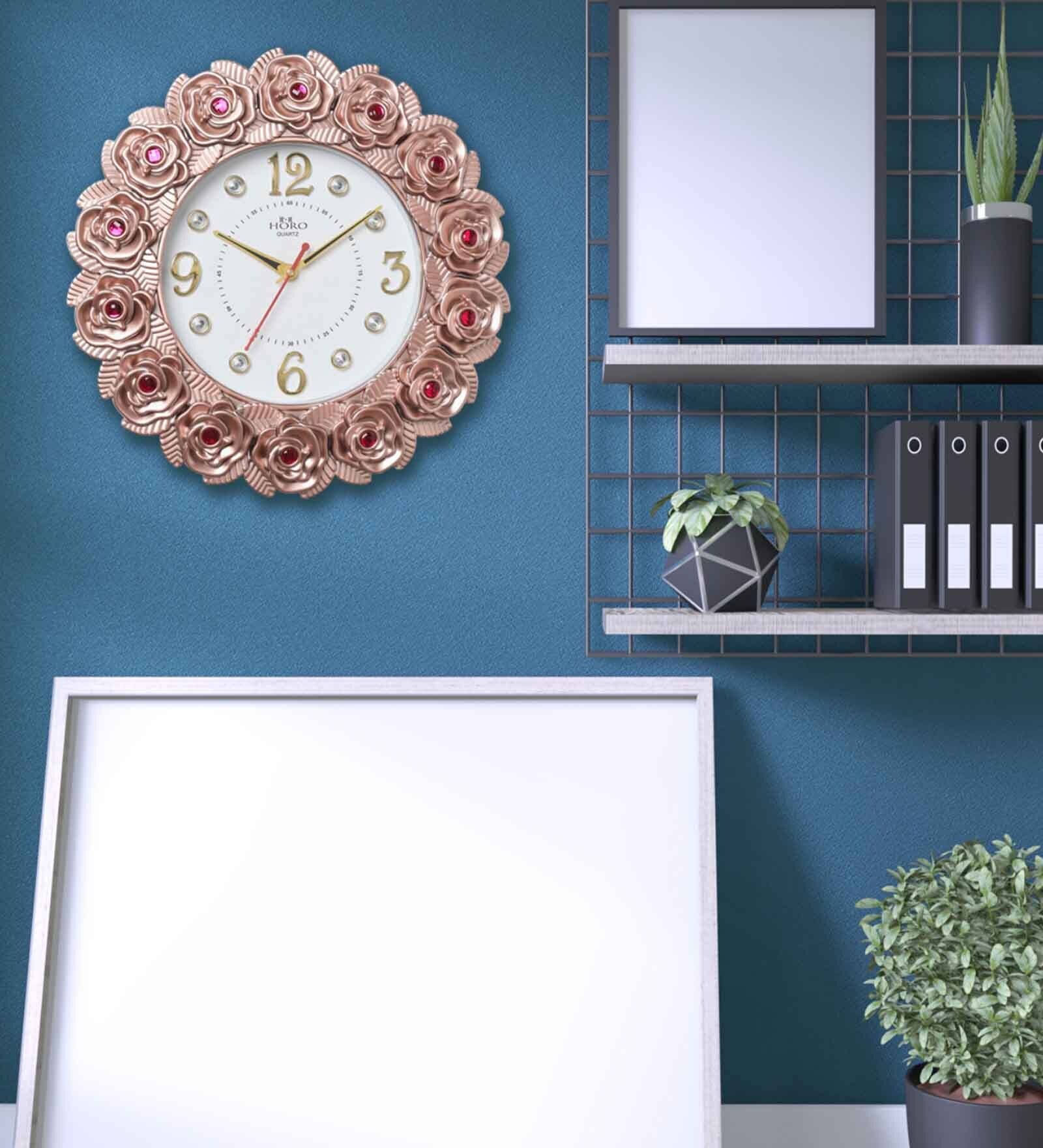Pink Synthetic Plastic Wall Clock