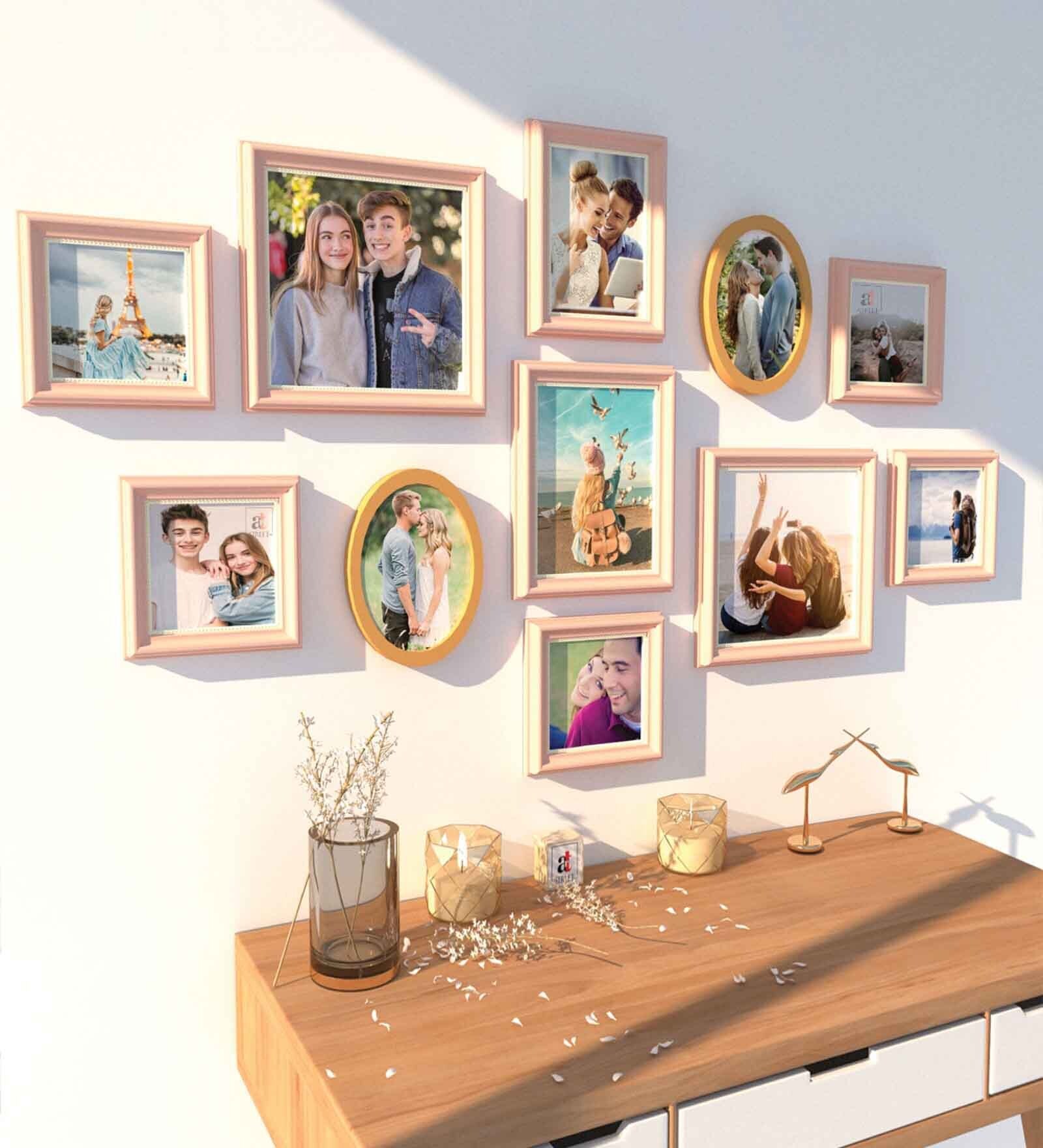 Jupiter Set Of 11 Pink Synthetic Wood Collage Photo Frames