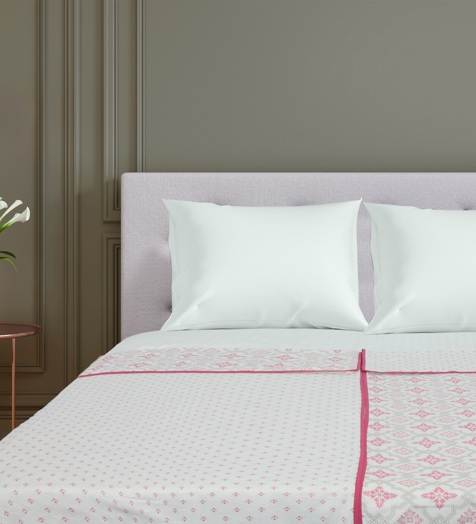 Buy Pink Traditional 100 Cotton Reversible Single Bed Dohar (Set of 2