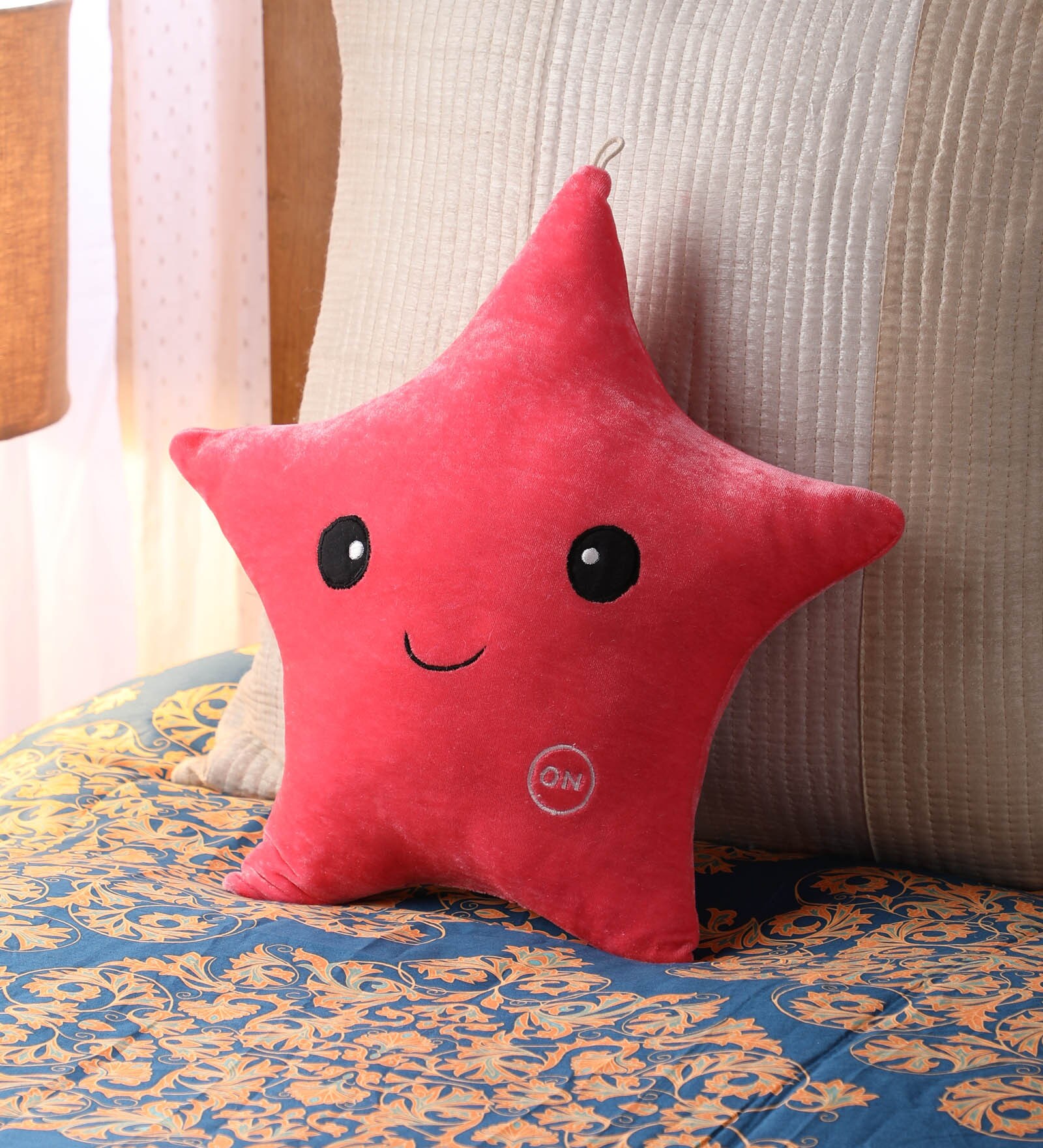 Pink Velvet Star Shaped Pillow