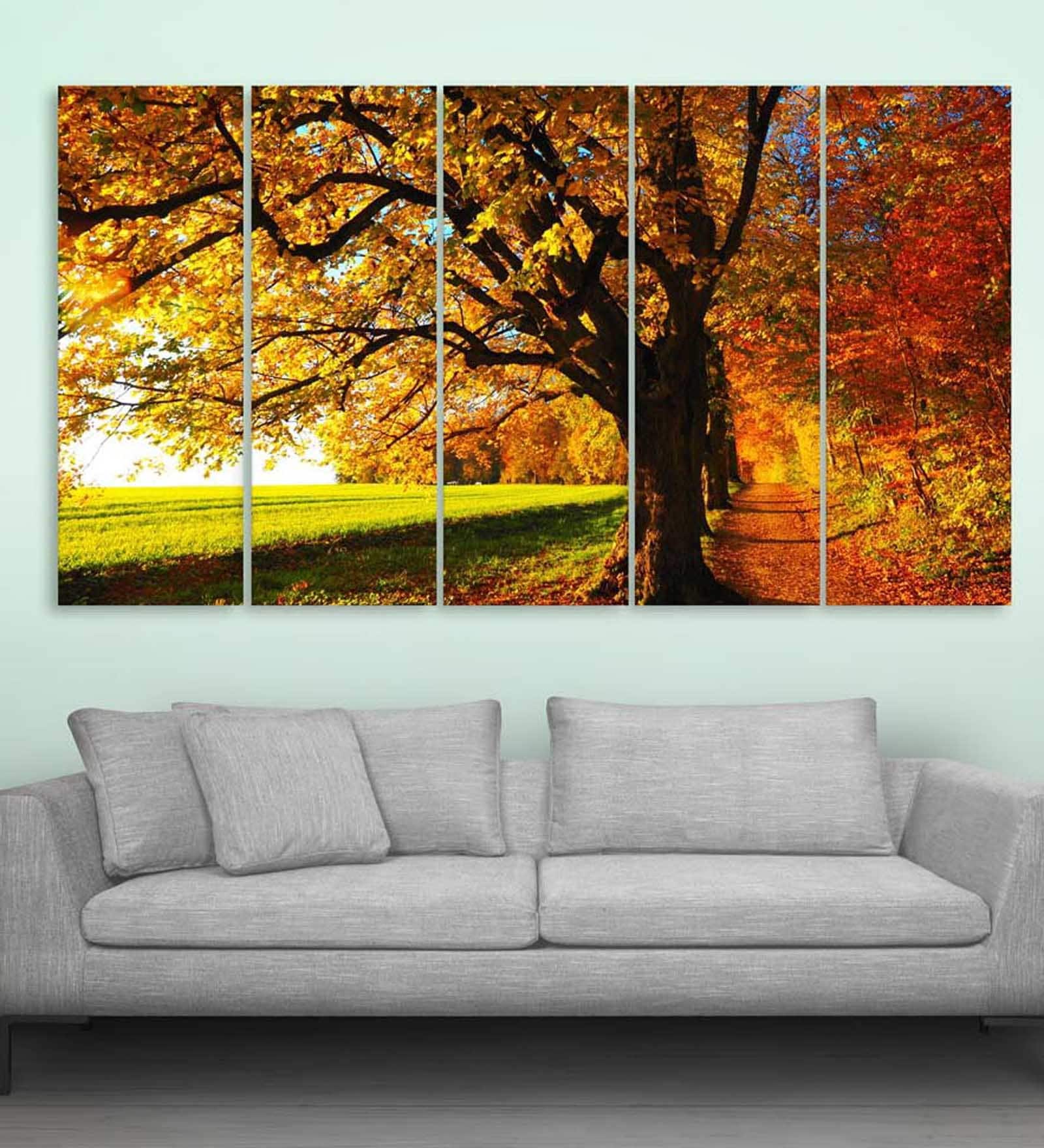 Fine Pink Wood Framed Floral Art Panels Set of 5