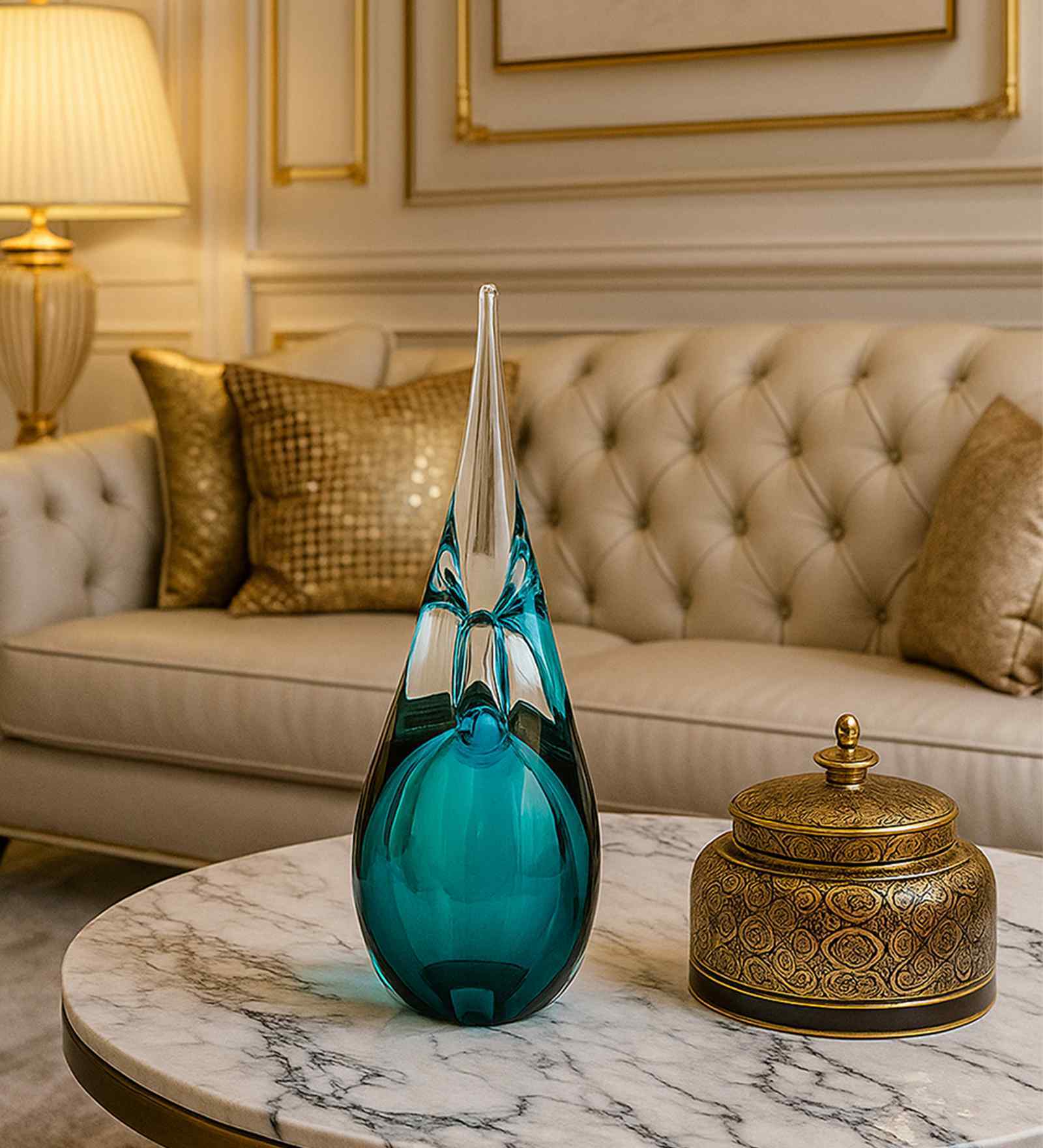 Pinnacle Drop Luxury Art Glass Vase L