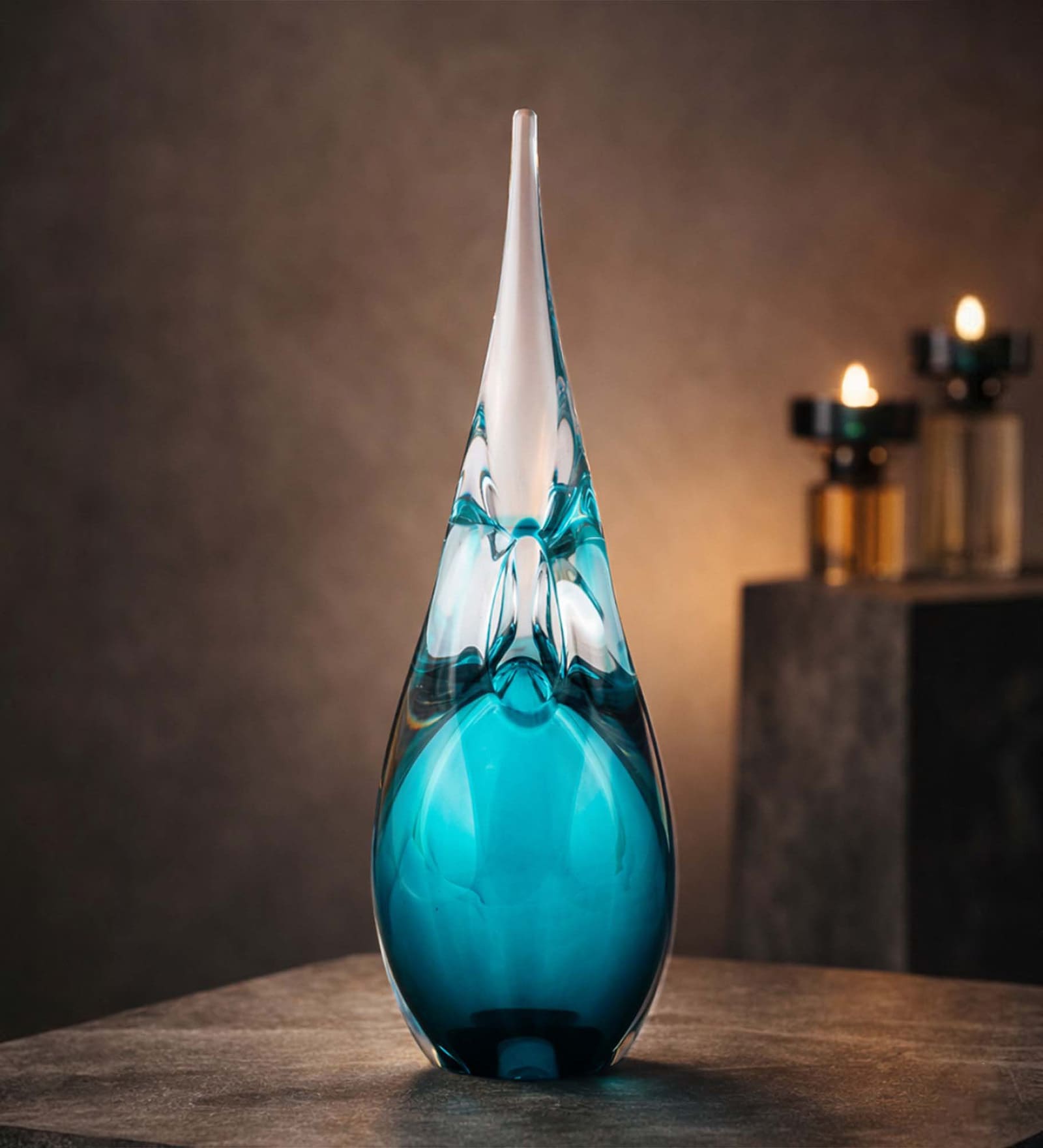 Pinnacle Drop Luxury Art Glass Vase L
