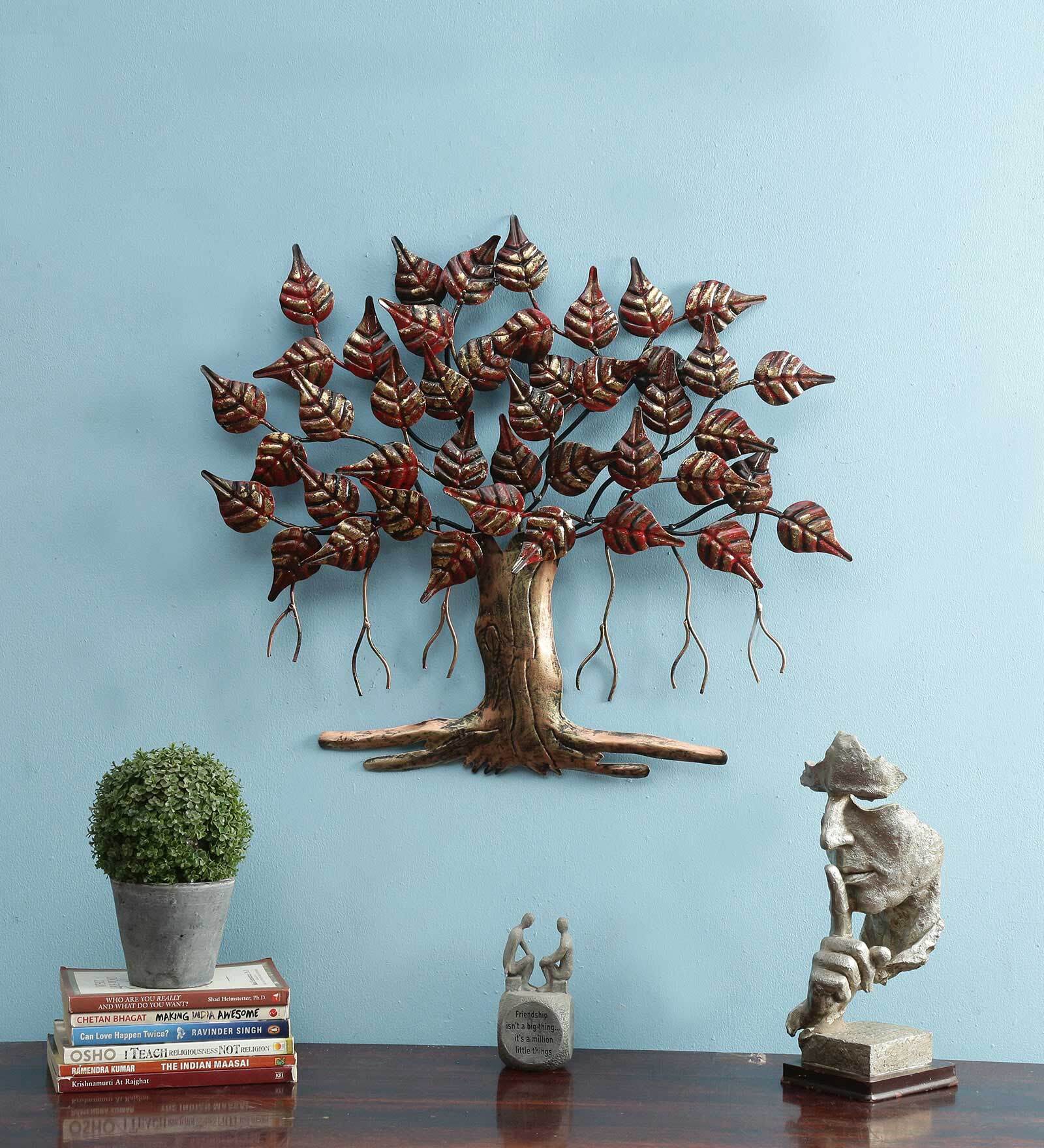 Iron Piple Tree Wall Art In Brown