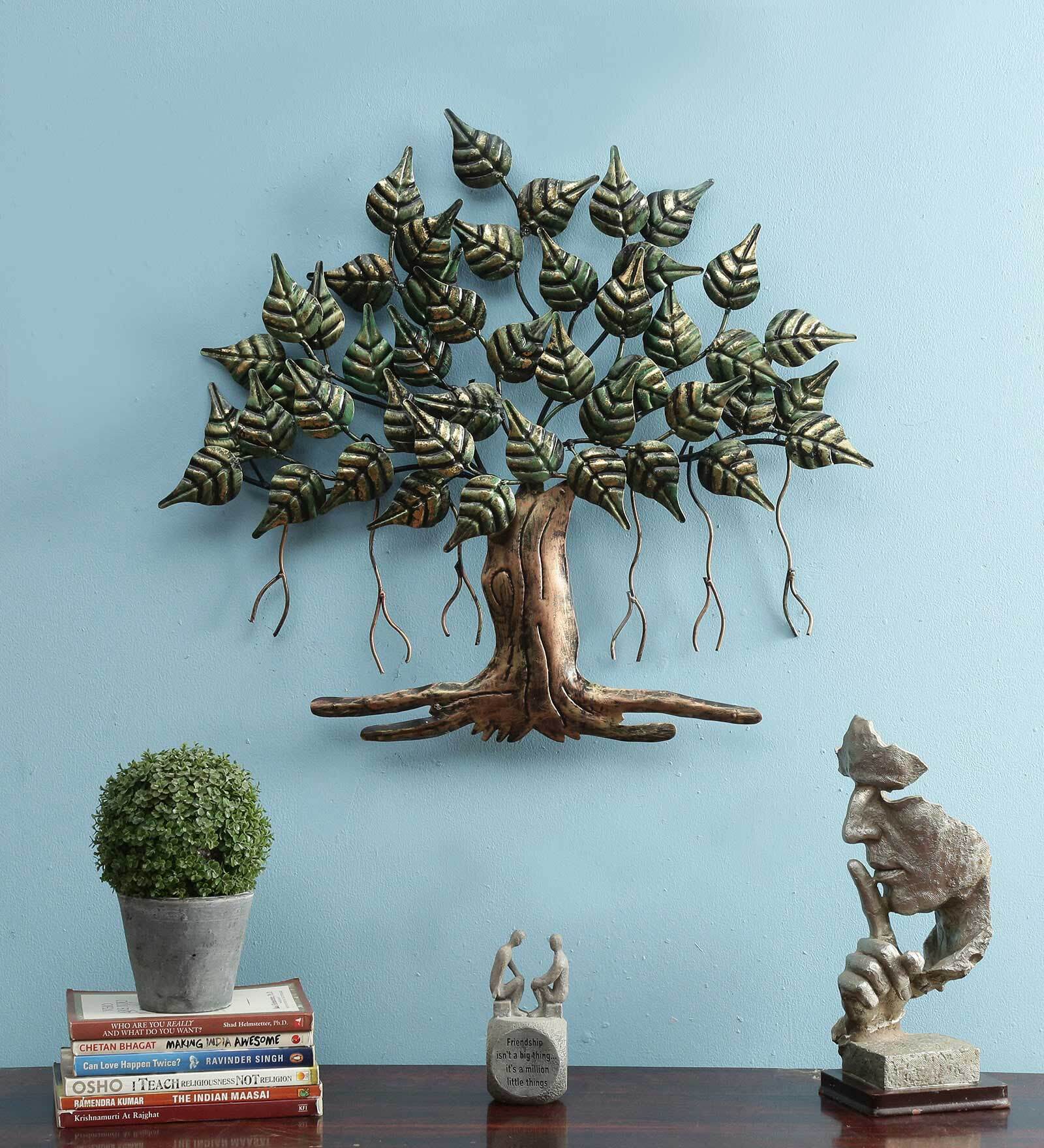 Iron Piple Tree Wall Art In Brown