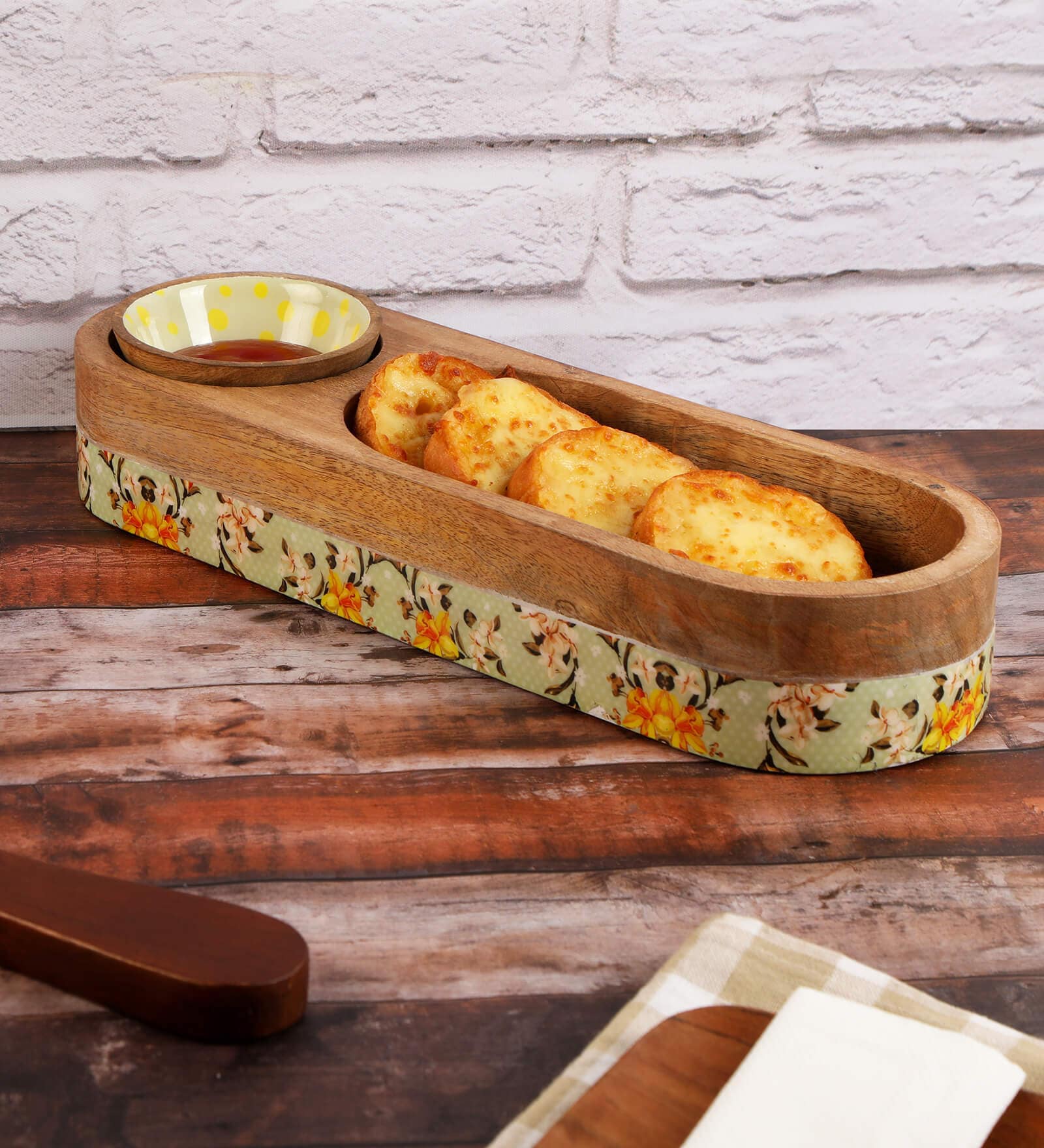 Pista Mango wood 26 Inch Oval Appetizer Platters