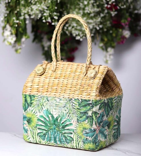 Picnic Baskets | Lunch Basket | Cane or Jute Basket | Cane Basket for Gifting | Wicker Baskets (Design 02)