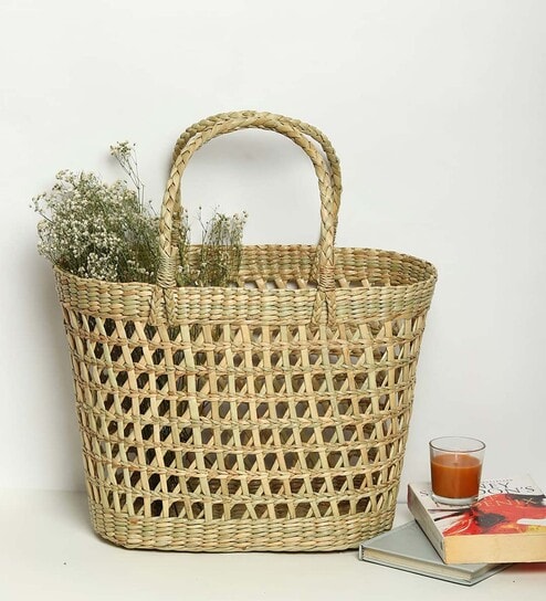 Picnic Baskets | Lunch Basket | Cane or Jute Basket | Cane Basket for Gifting | Wicker Baskets (Multi Color 12)
