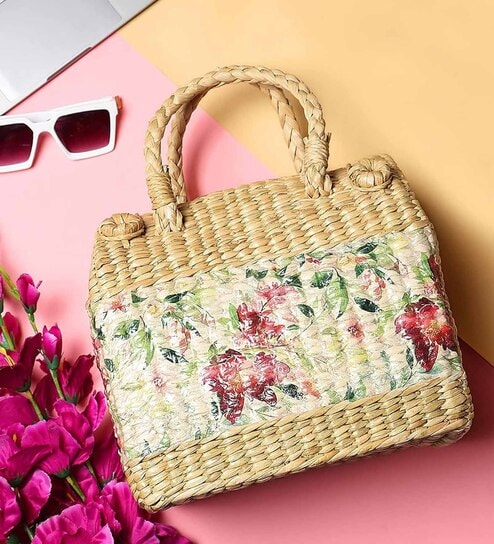 Picnic Baskets | Lunch Basket | Cane or Jute Basket | Cane Basket for Gifting | Wicker Baskets (Multi Colour 3)