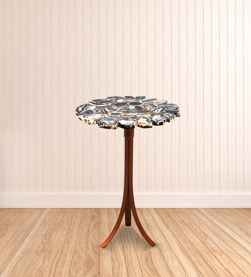 Buy Pierce End Table With Blue Agate Stones By Bent Chair