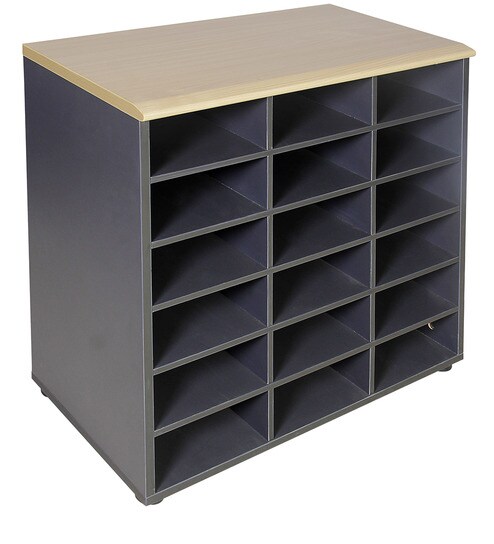 Buy Pigeon Hole Cabinet in Beech & Dark Grey Colour by ...