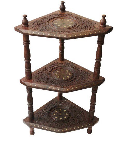 Pindia Fancy Side Corner Multi Rack Sheesham Wood