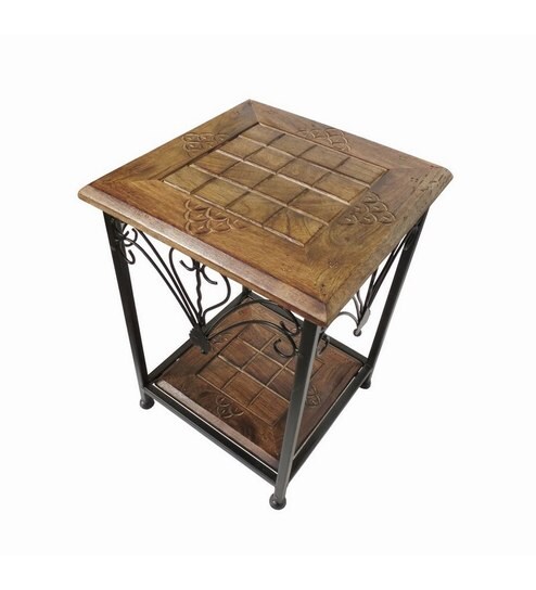 Buy Pindia Designer Home Office Decor Brown Wood Wrought Iron