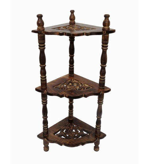 Buy Pindia Fancy Designer Home Office Decor Corner Brown Wood