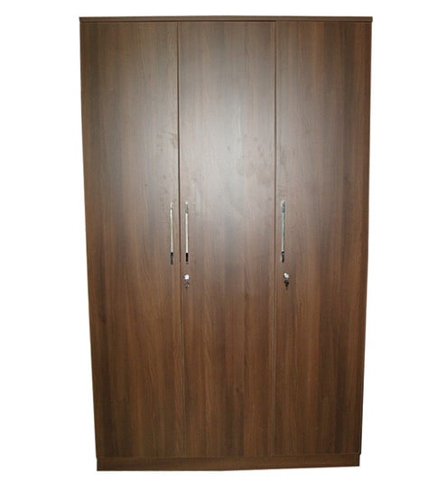 Pine Crest Blue 3 Door Wardrobe With Premium Hardware Fittings