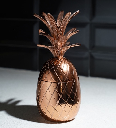 Pine Jar 1000ml Gold Colour Metal Jar Container