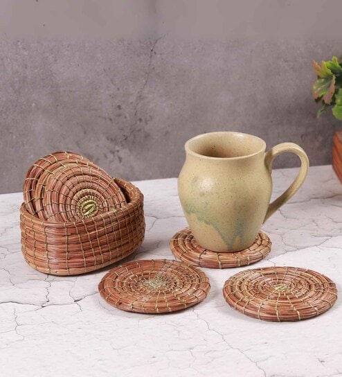 Pine Wood Coaster Set