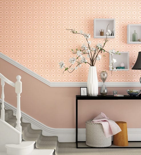 Pink Metallic Diamond Life Wallpaper Nilaya Wall Coverings By Asian Paints