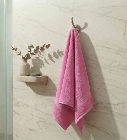 Pink 100% Cotton 380 Gsm Bath Towel
