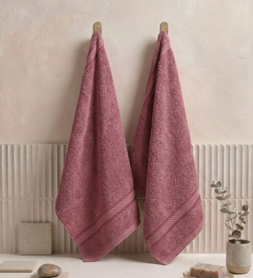Pink 100% Cotton 525 Gsm Hand Towel