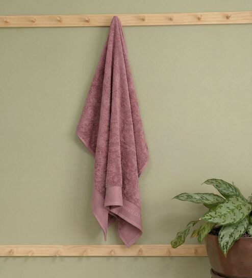 Pink 100% Cotton 650 Gsm Bath Towel