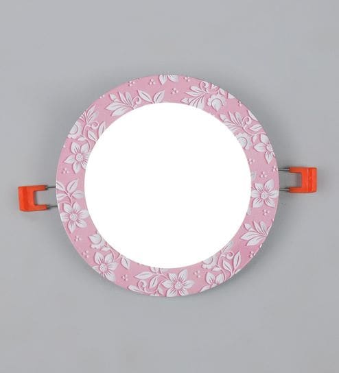 Pink Aluminium 12 W Round Slim Led Concealed Light By Glync