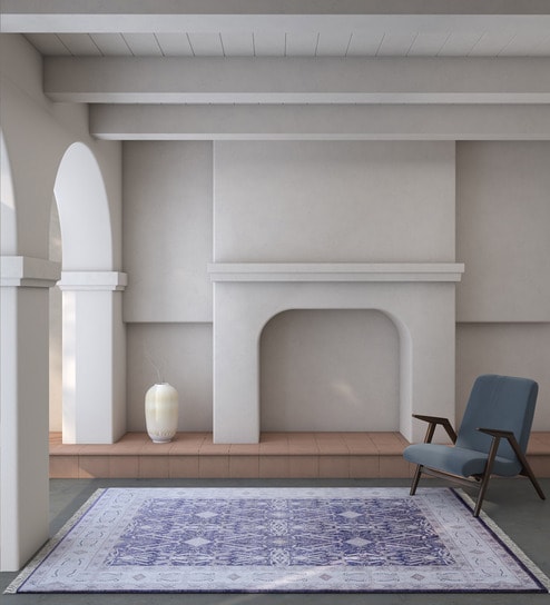 Purple Blended Silk Persian 9 ft x 12 ft Hand Knotted Carpet by Jaipur Rugs