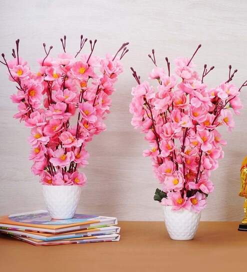 Pink Fabric & Plastic Artt Artificial Flowers