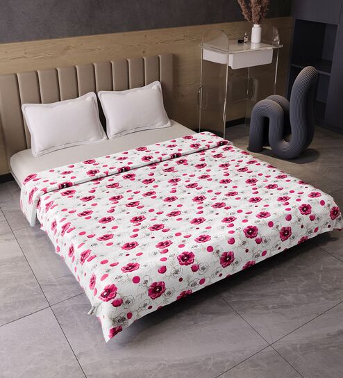 Pink Blossom Cotton Floral 120 Gsm Double Dohar
