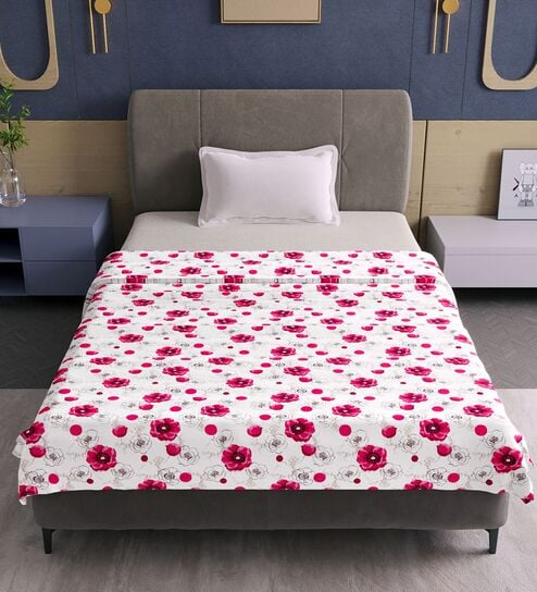Pink Blossom Cotton Floral 120 Gsm Single Dohar