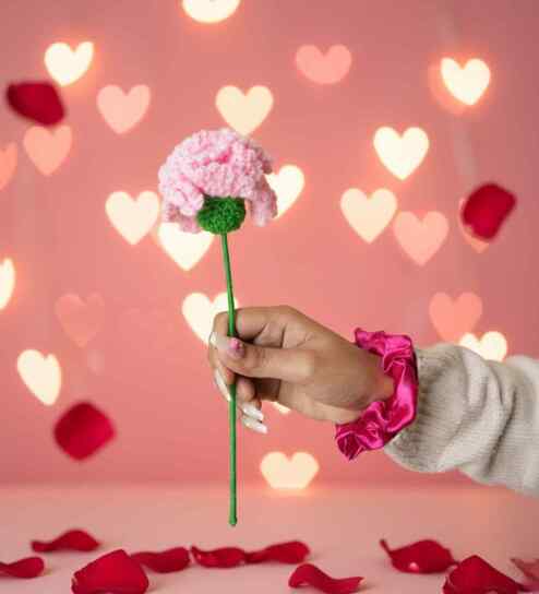 Pink Carnation Crochet Flower