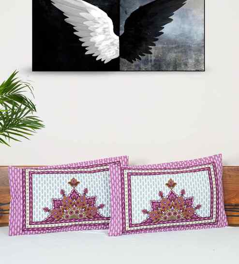 Pink Cotton Premium Quality 210 TC (18*28 Inches) Pillow Covers Set