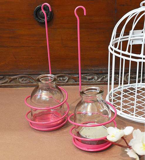 Pink Glass Tea Light Holder By Color Palette