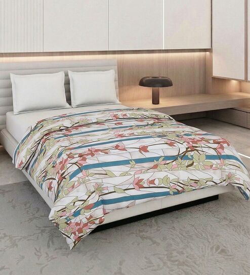 Pink Grey 100% COTTON Solid 150 GSM King Bed Comforter