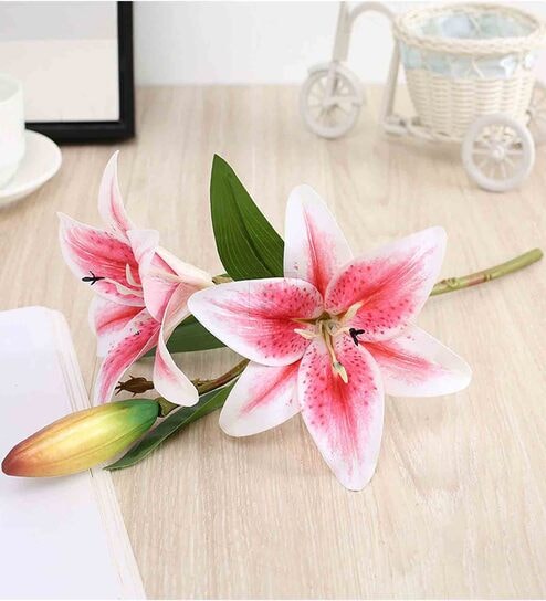 Pink Polyester Artificial Flower by Art Street