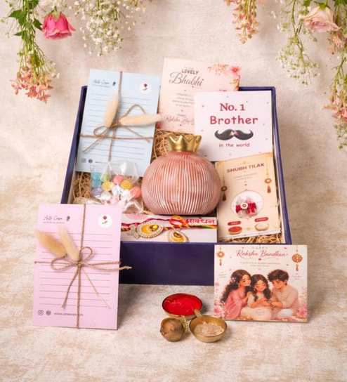artecasa Pink Pomegranate Rakhi Gift Hamper-picture-34